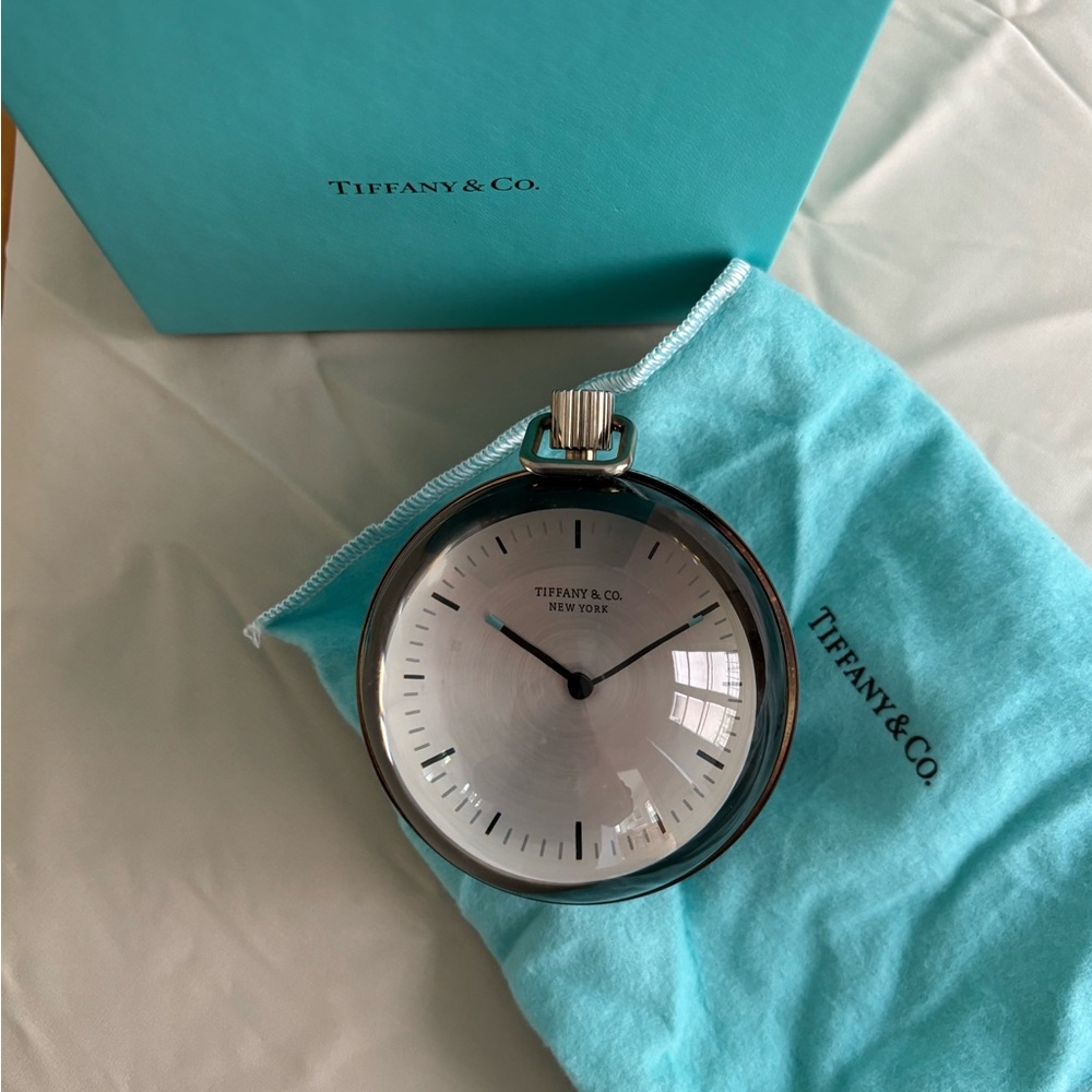 Tiffany & Co. Silver Desk Clock